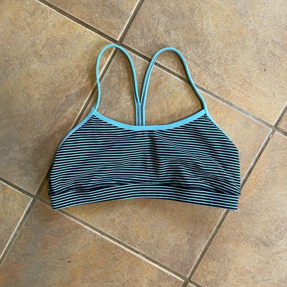 Blue Striped Lululemon Sports Bra